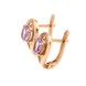 Золоті сережки краплі з аметистами овальної форми 12947am, Фіолетовий