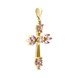Золотий хрестик з фіолетовими аметистами маркіз 13105-1, Фіолетовий
