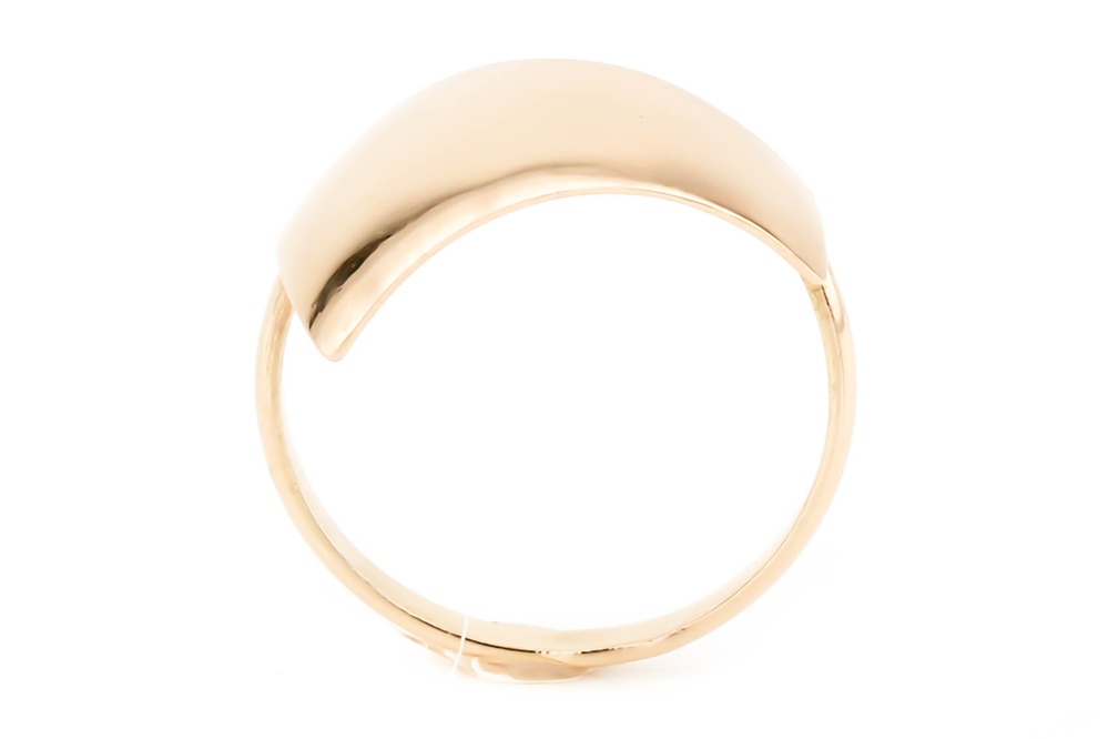 Золотое кольцо лаконичное Пластина без вставок 585 пробы КК11284, 17 размер, 17
