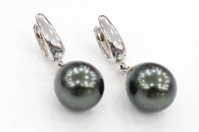 Сережки-підвіски з перлами 12035-1