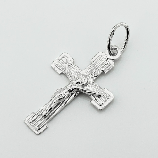 Срібний хрестик з розп'яттям (Врятуй і Збережи) p131025-0722