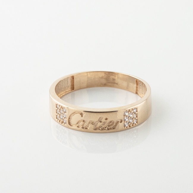 Золотое кольцо с фианитами 3102013, 18,5 размер