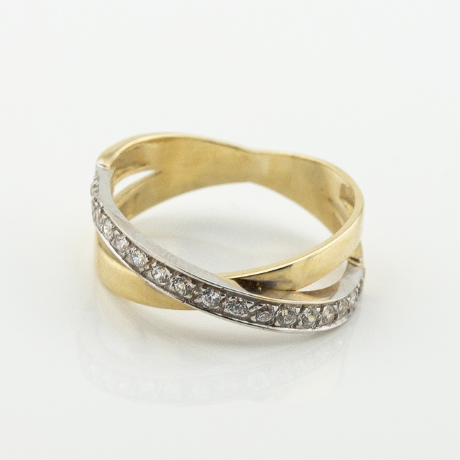 Золотое кольцо с фианитами k111818, 18,5 размер