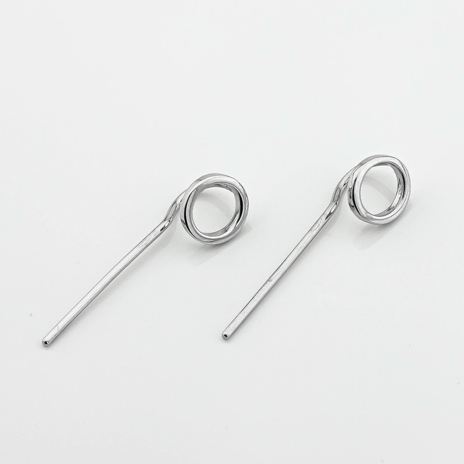 Серебряные серьги-протяжки Кружочки (минимализм) c121949