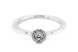 Классическое серебряное кольцо с выступающим камнем с фианитами СК11126, 17,5 размер, 17-5, Белый