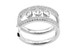 Серебряное кольцо широкое с белыми фианитами СК11032, 17 размер, 17, Белый