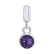 Кулон Талисман (Водолей) с фиолетовым Swarovski Zirconia 3595767006130501
