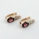 Золотые серьги с гранатом и фианитами 12970gr