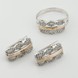 Серебряное кольцо с фианитами с золотыми накладками к670ф, 17 размер