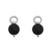 Срібні підвіси на сережки "Кулька чорний" обсидіан, ms363, Чорний
