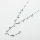 Серебряное колье-галстук Роса с белыми фианитами ko14668, 45 размер