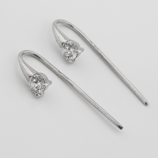 Срібні сережки Палички протяжки з фіанітами121097a-4