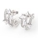 Срібні сережки-гвоздики пусети "Три стріли" півкільцями з фіанітами C121143, Білий