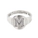 Серебряное кольцо с буквой "M" c белыми фианитами K11582, 17,5 размер, 17-5, Белый