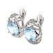 Золотые сережки Овалы с топазами и фианитами 12710top, Голубой, 1259