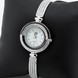 Серебряные часы женские с белыми фианитами (круглые) watch019, Белый
