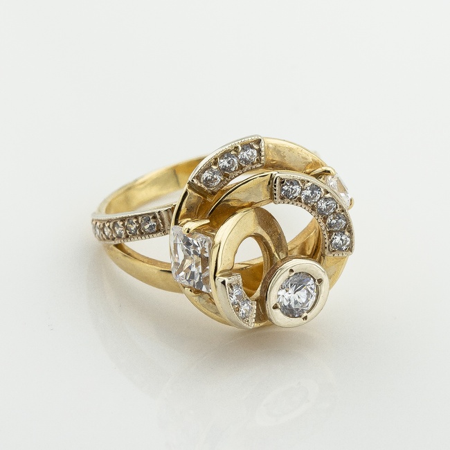 Золотое кольцо с фианитами k111804, 18,5 размер