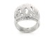 Срібний перстень вигнуте широке стуктура кори з фіанітами СК11097, 17 розмір, 17, Білий