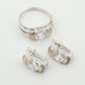 Срібні сережки з фіанітами із золотими накладками с1025ф