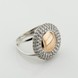 Серебряное кольцо с фианитами с золотыми накладками к590ф, 17 размер