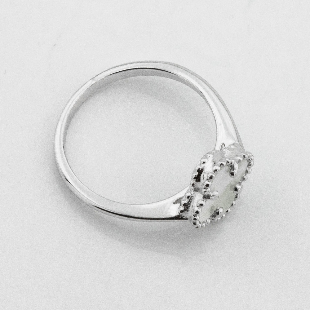 Срібний перстень Конюшина з перламутром K111719, 15,5 розмір