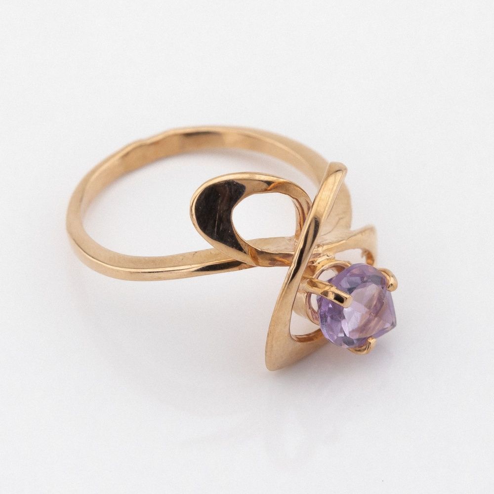 Золотое кольцо с аметистом 11319am, 18,5 размер