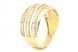 Широкое кольцо желтое три дорожки с белыми фианитами КК11396, 17 размер, Белый