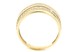 Широкое кольцо желтое три дорожки с белыми фианитами КК11396, 17 размер, Белый