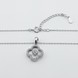 Серебряное колье Клевер (фианиты; юв. стекло ) ko14671, 40 размер