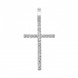 Серебряный подвес Крест прямой тонкий белый с фианитами c30265-H, Белый
