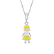 Детский кулон Девочка с эмалью из серебра желтый (9х19) Арт. 5542uuk-1
