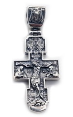 Срібний Хрест 18 з розп'яттям квадратний з чорнінням (Спаси та Збережи) 2046-IDE