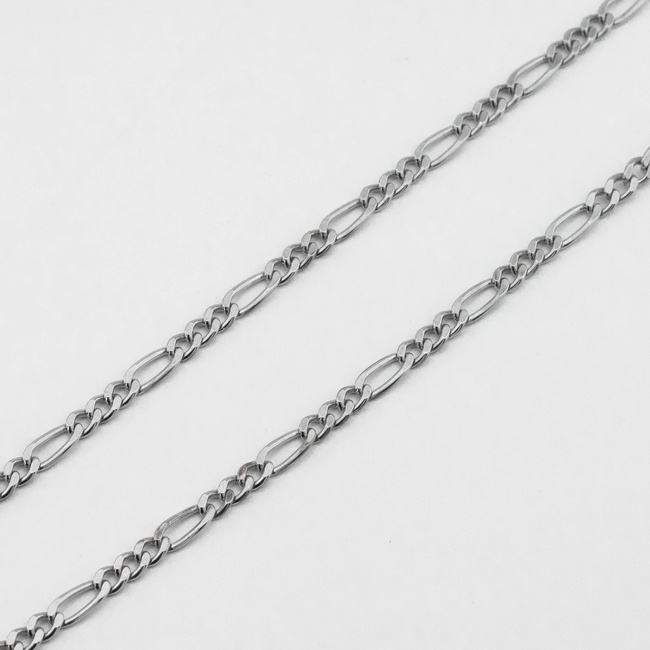 Срібний ланцюжок плетіння Фігаро (D 3.5 мм) k23325, 45 розмір