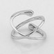 Серебряное кольцо двойное Дорожка с фианитами K111704, 15,5 размер
