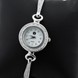 Серебряные часы женские с белыми фианитами (круглые) watch022, Белый