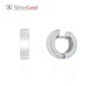 Срібні сережки-кільця класичні без вставок родовані Арт. Ms001