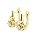 Класичні сережки з діамантами в жовтому золоті EA00163, Білий