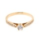 Классическое золотое кольцо с выступающим камнем с фианитами дорожкой KK11535, 16,5 размер, 16-5, Белый