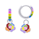 Детские серебряные сережки-колечки с подвесами Розочка с эмалью разноцветные 8195731016080501, Разноцветный, UmaUmi Transformers