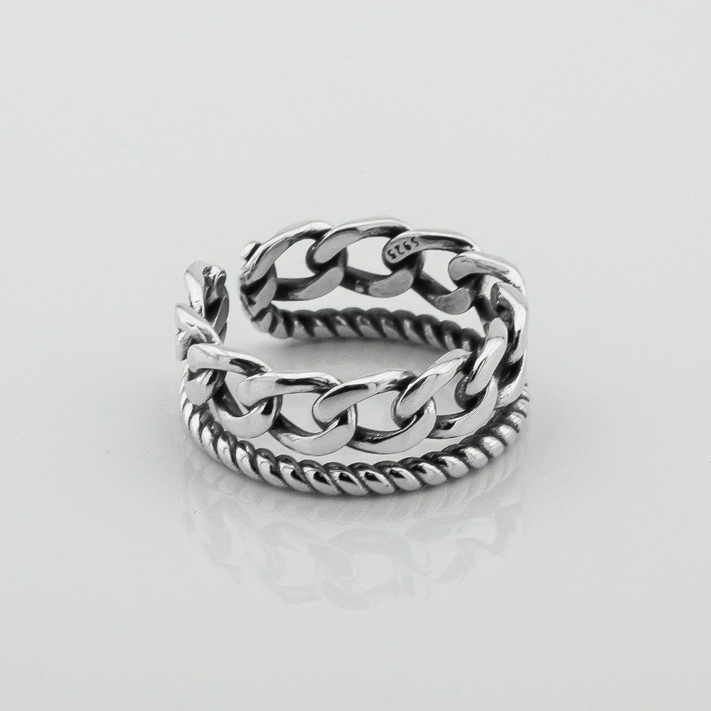 Серебряное открытое кольцо Цепь k111790, 16,5 размер