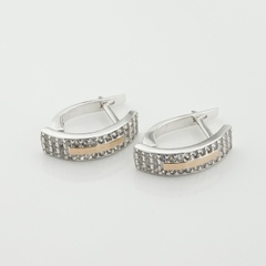 Срібні сережки Доріжки з фіанітами із золотими накладками с900ф