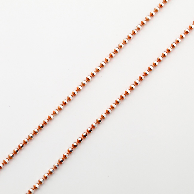 Серебряная цепочка Оранжевая шариковая chk23140