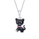 Дитячий срібний кулон Котик Чорний з емаллю (10,5х13) Арт. 5559uuk3-1