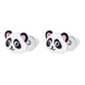 Детские сережки-пусеты Панда с бело-черной и розовой эмалью 2195820006020501, Белый|Черный, UmaUmi Pets