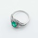 Серебряное кольцо с зеленым агатом и фианитами 1722-9p, 18 размер