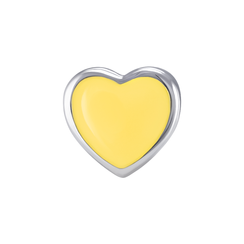 Шарм-сердце Цвет Украины с желтой эмалью 9195840006050501, Желтый, UmaUmi Symbols 
UmaUmi Ukraine