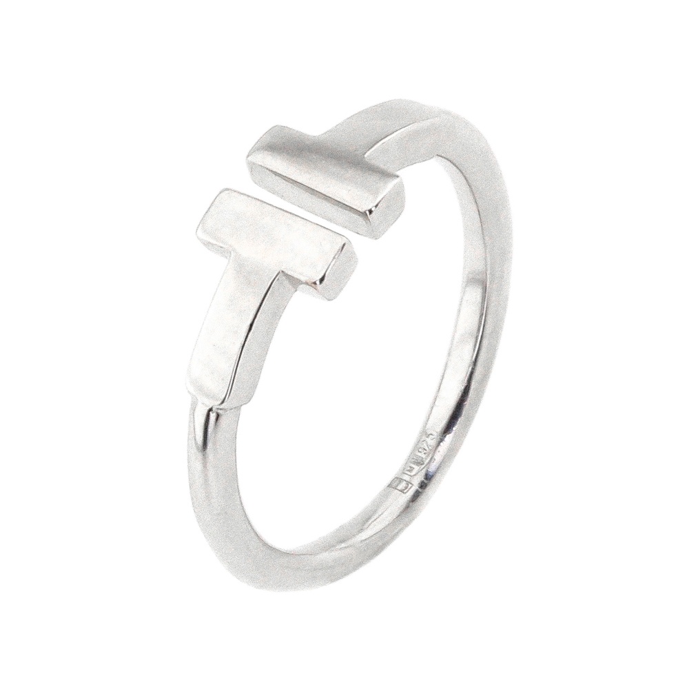 Срібний перстень "Т" незамкнуте СК11044, 16 розмір