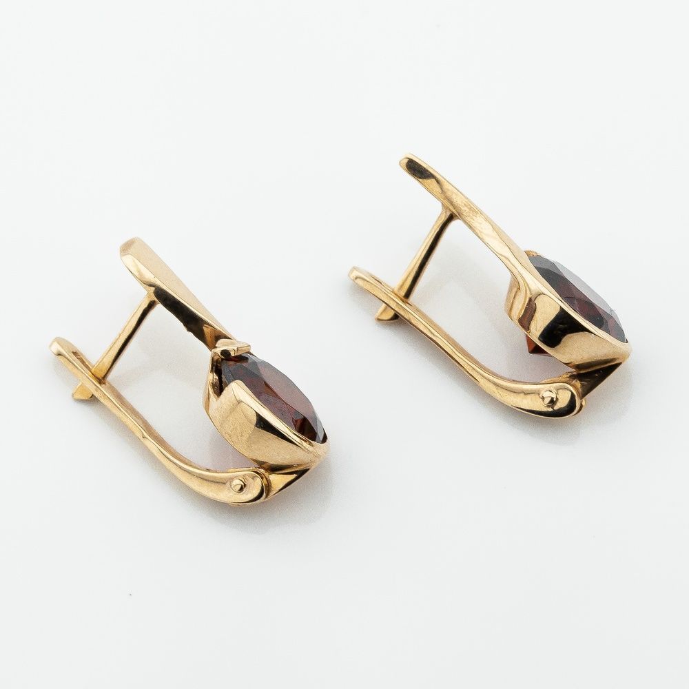 Золотые серьги с гранатом 12973gr