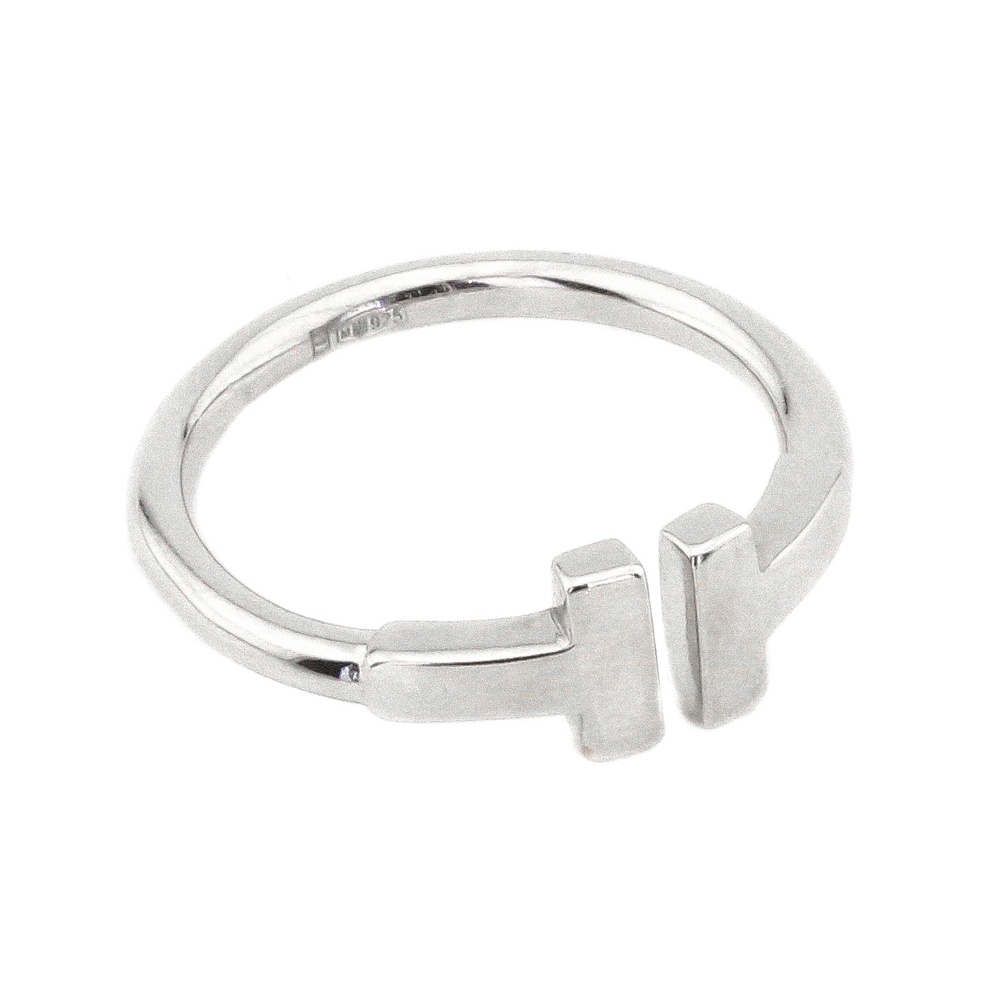Серебряное кольцо "Т" незамкнутое СК11044, 16 размер