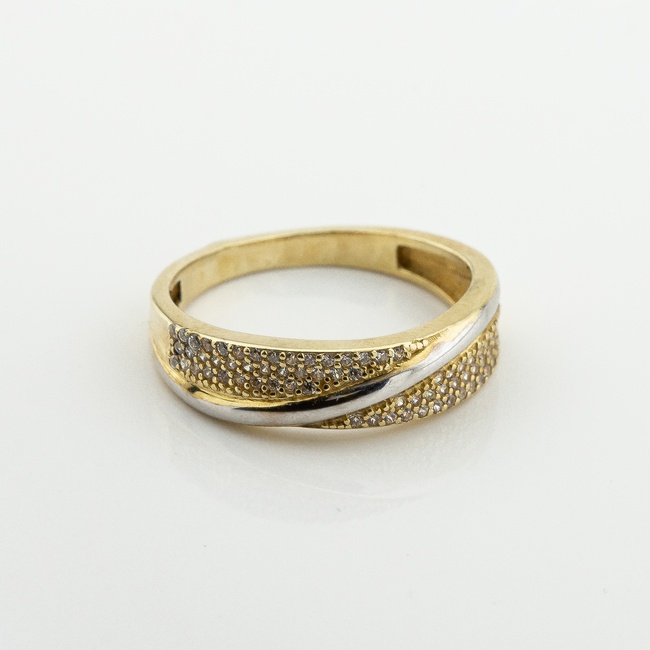Золотое кольцо с фианитами k111820, 17,5 размер